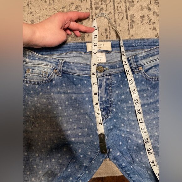 Max Mara Weekend Boyfriend Fit Polka Dot Straight Leg Jeans - Picture 8 of 9